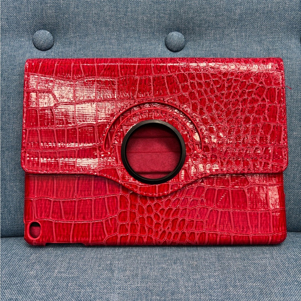 Red Croc-Embossed Tablet Case for IPAD 5 or 6 (9.7 inch screen)